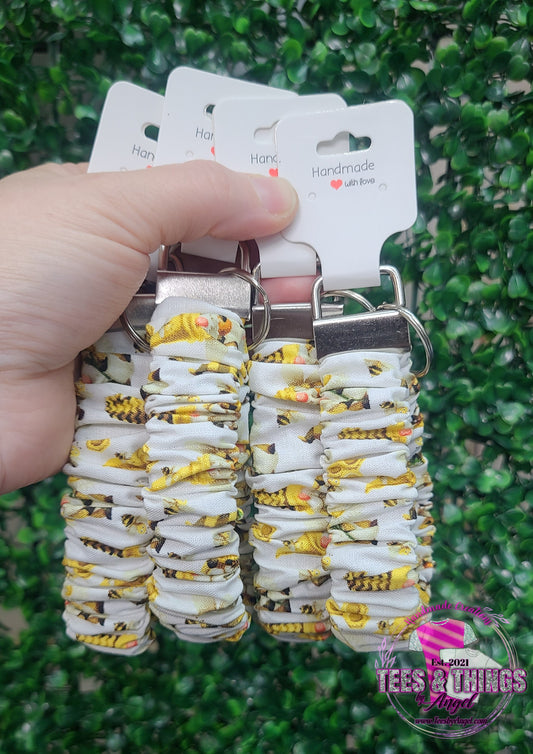 Bee Gnome Scunchie Keyfob Wristlet